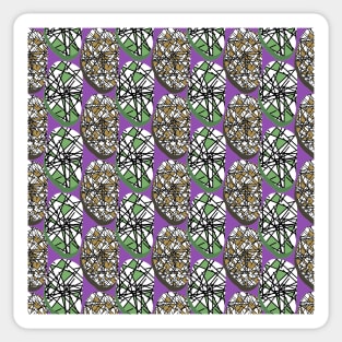 Abstract Muted Purple 80s Memphis Design Scribble Shapes Pattern Sticker